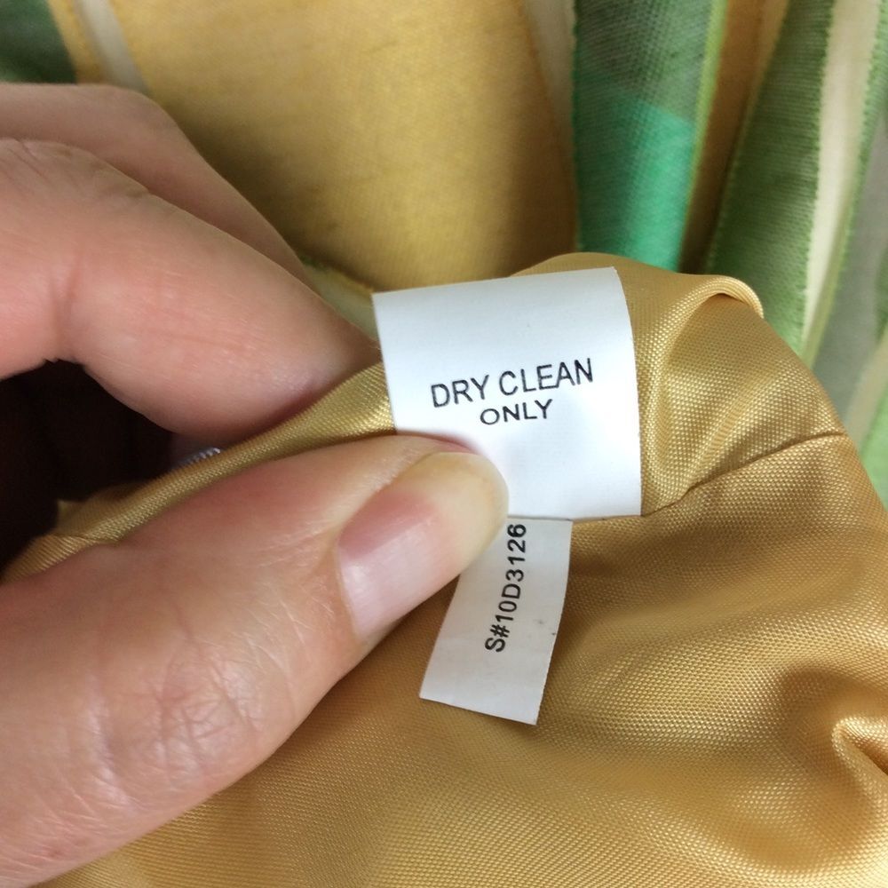 Kay Unger Cocktail Dress Size 8 Green‎ Brown Abstract Linen Blend Semi Formal - Picture 13 of 15